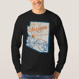 T-shirt Carte vintage Arizona State Map Main Drake Desert 