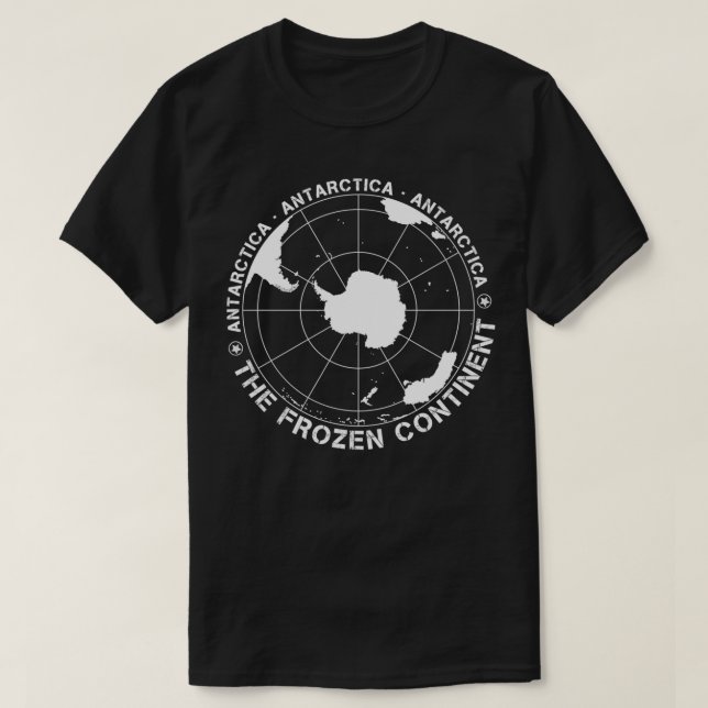 T-shirt Carte vintage de l'Antarctique (Design devant)