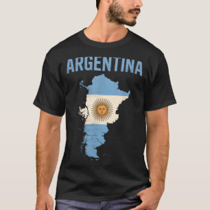T-shirt Carte vintage de l'Argentine drapeau du pays vacan
