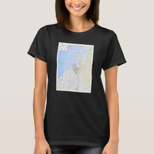 T-shirt Carte vintage de l'île de Hikone Japon (1945