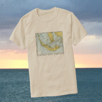 T-shirt Carte vintage de l'île de Sanibel Captiva Floride