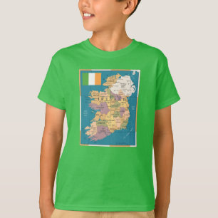 T-shirt Carte vintage de l'Irlande