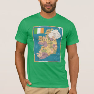 T-shirt Carte vintage de l'Irlande