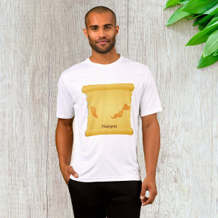 T-shirt Carte vintage de Malaisie en rouleau pour les voya