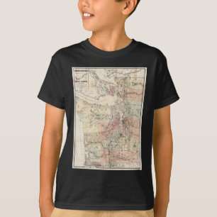 T-shirt Carte vintage de Puget Sound (1891)
