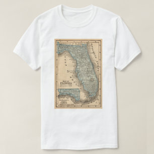 T-shirt Carte vintage du golfe de Floride du Mexique