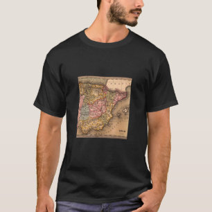 T-shirt Carte vintage du Vieux Monde Espagne