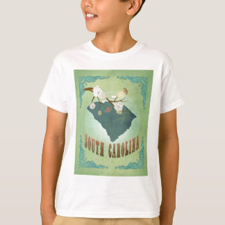 T-shirt Carte vintage moderne d'état de la Caroline du Sud