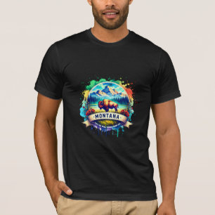T-shirt Carte vintage Montana s - Etat Retro us
