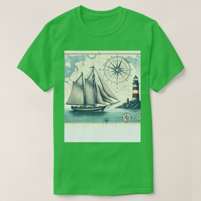 T-shirt Carte vintage Nautique (Design devant)
