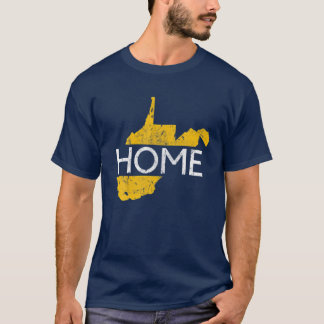 T-shirt Carte West Virginia WV Home 304 State Vintage