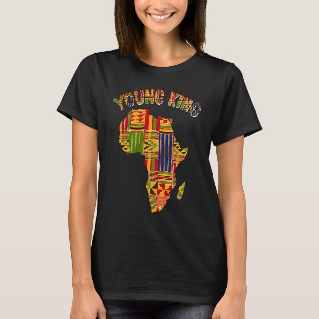 T-shirt Carte Young King Africa Histoire noire BLM Hommes  (Devant)