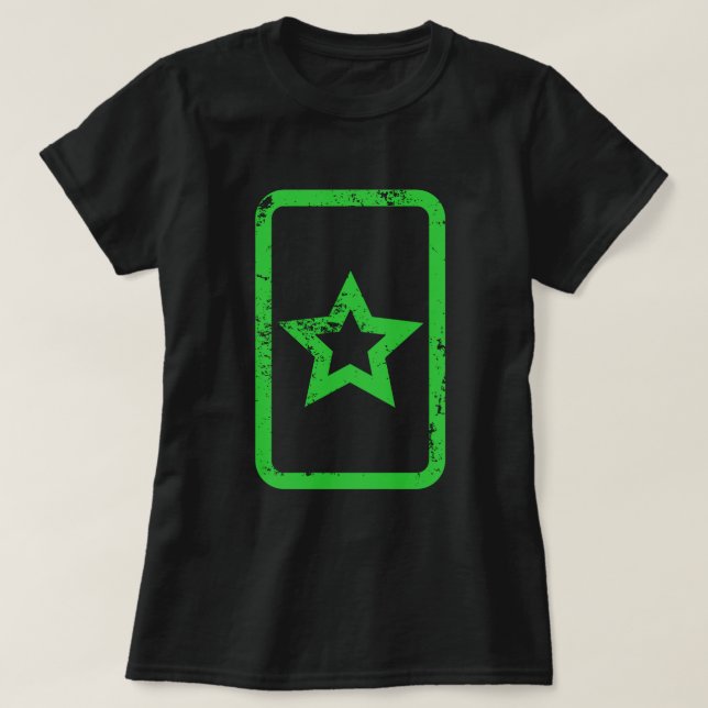 T-shirt Carte Zener | Hollow 5 Pointed Star {Vintage} (Design devant)