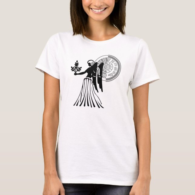 T-shirt Carte Zodiac Virgo Virgo de style grec (Devant)