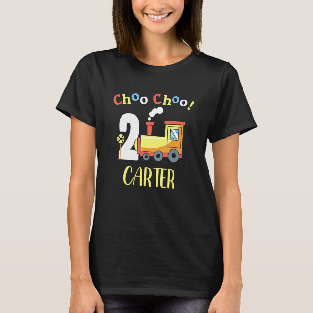 T-shirt Carter Choo Choo Deux Train 2e Anniversaire à 2 an (Devant)