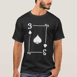 T-shirt Cartes à jouer Costume 3 cartes à pique 3 cartes à