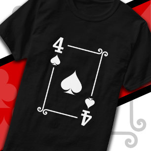 T-shirt Cartes à jouer Costume 4 cartes à pique Carte à qu