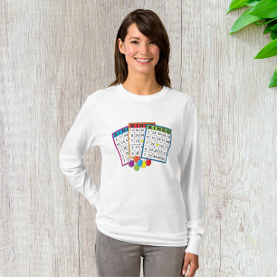 T-shirt Cartes De Bingo Femen Manches Longues