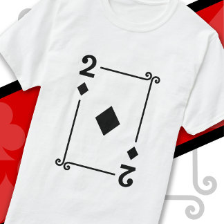 T-shirt Cartes de jeu Costume 2 Diamants Carte Deux Cartes