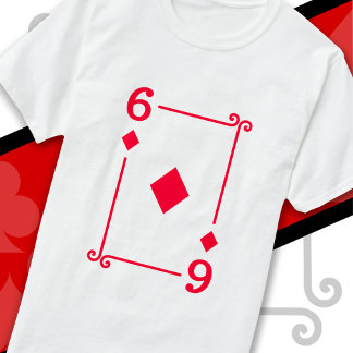 T-shirt Cartes de jeu Costume 6 Diamants Carte Six Carte