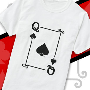 T-shirt Cartes de jeu Costume Queen Spades Carte Queen Car