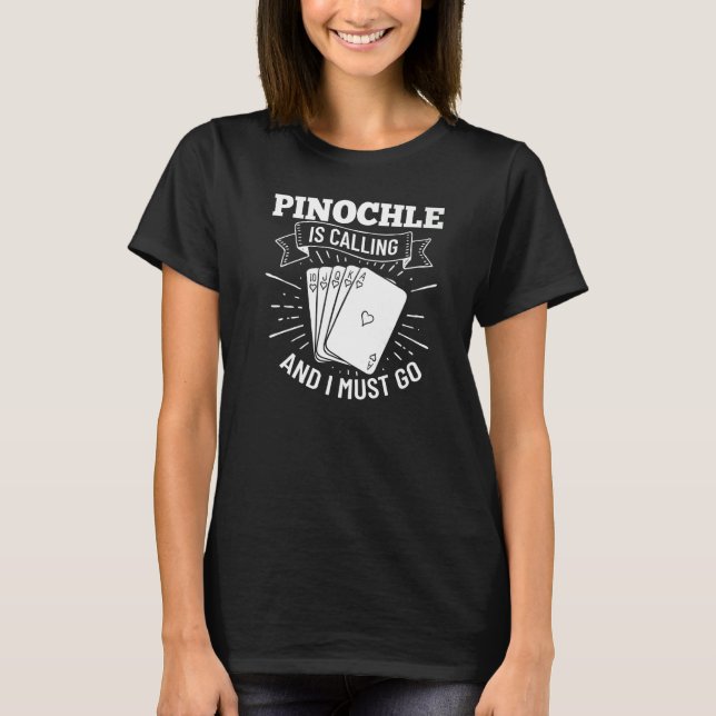T-shirt Cartes de jeu Pinochle Points de pont double 1 (Devant)