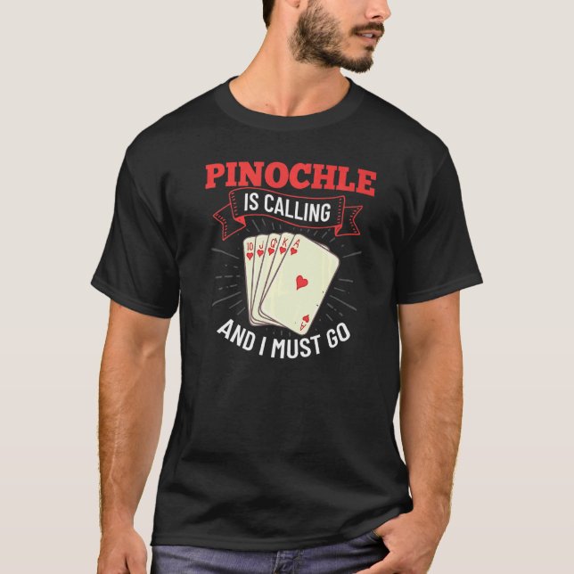 T-shirt Cartes de jeu Pinochle Points de pont double 1 (Devant)