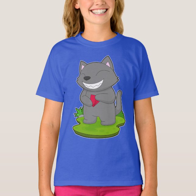 T-shirt Cartes de Poker Cat (Devant)