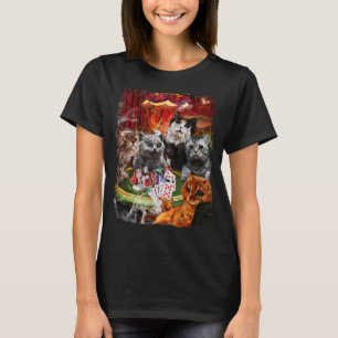 T-shirt Cartes de Poker Jouant À Chat