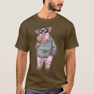 T-shirt Cartes de Poker Pig