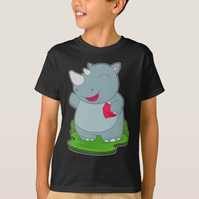 T-shirt Cartes de poker Rhino Poker (Devant)