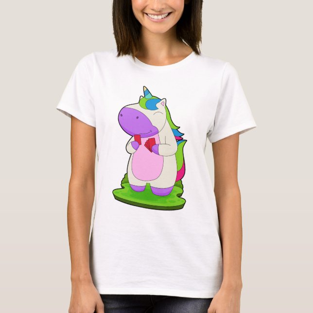 T-shirt Cartes de Poker Unicorn (Devant)
