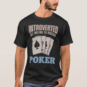 T-shirt Cartes De Poker Vintage Introverti Mais Prêt À Dis