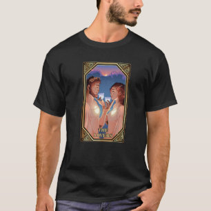 T-shirt Cartes de Tarot - Les Amoureux - Étoiles - Occulte