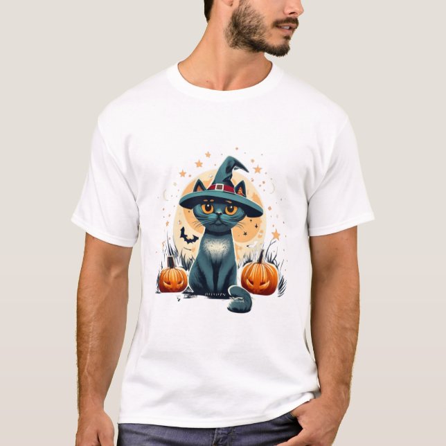T-shirt Cartes graphiques pour chat entourées de 1 (Devant)