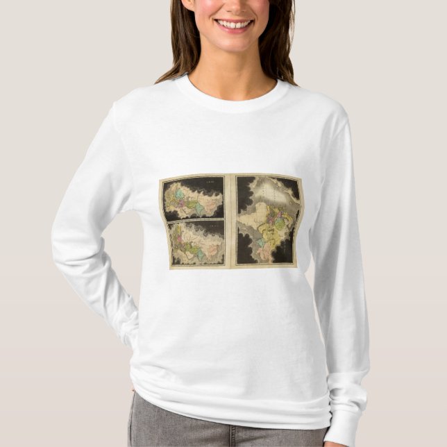 T-shirt cartes gravées du monde (Devant)