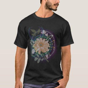 T-shirt Cartes postales néon Impression néon Fleurs