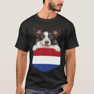 T-shirt Cartigan Welsh Corgi Chien Drapeau des Pays-Bas Da