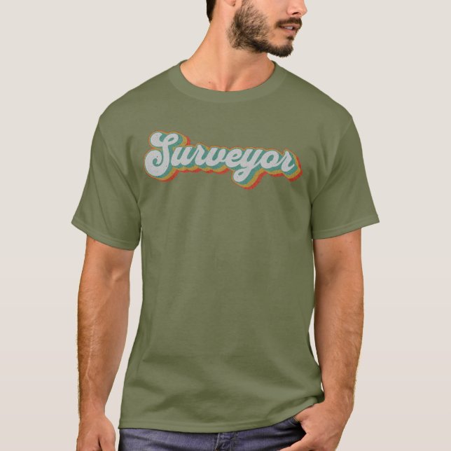 T-shirt Cartographe de couleur rétro (Devant)