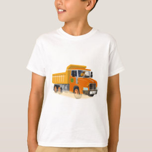 T-shirt Cartographie de camion à vidange jaune pour enfant