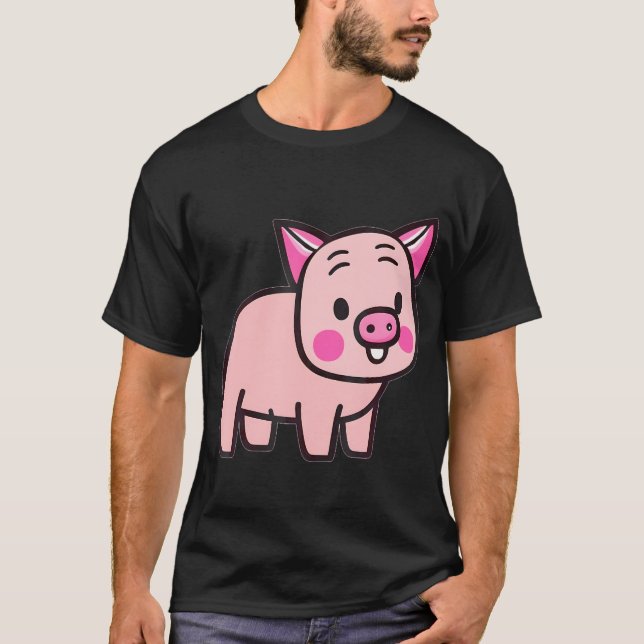 T-shirt Cartographie de porc mignon élevage de porc Kawaii (Devant)