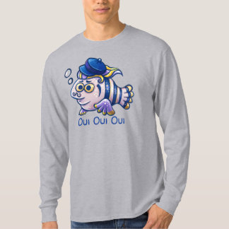 T-shirt Cartographie Poisson Français avec Beret