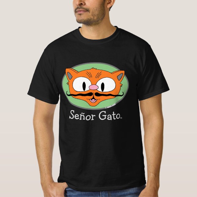 T-shirt Cartographie Señor Gato™ Moustache visage chat (Devant)