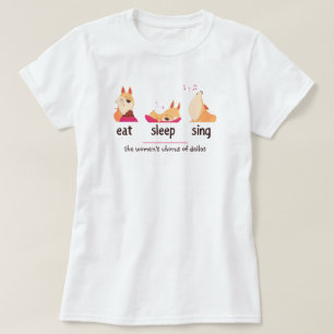 T-shirt Cartographier Chien Manger Sleep Sing