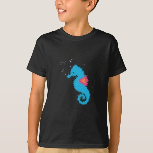 T-shirt Carton bleu Seahorse (Devant)