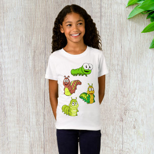 T-Shirt Carton Caterpillar Vert Jaune Brown