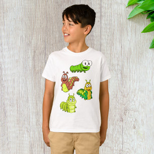 T-shirt Carton Caterpillar Vert Jaune Brown