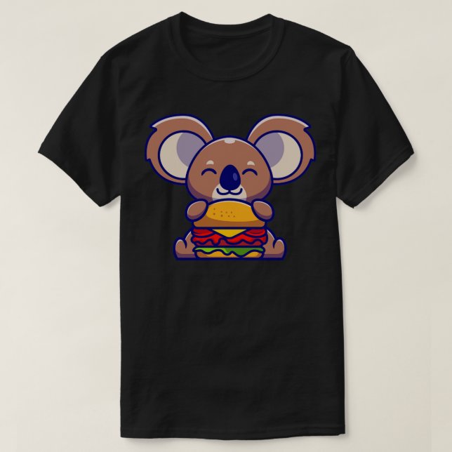 T-shirt Carton de hamburger Cute Koala (Design devant)