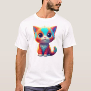 T-shirt Carton de Kitten couleur arc-en-ciel
