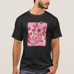 T-shirt Carton de Milk Shake aux fraises Axolotl Fille jap